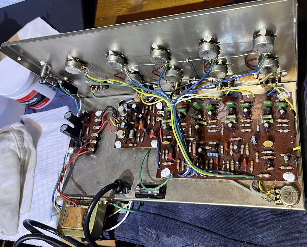 Ace Tone Mp-4 Echo Mixer inside circuit board