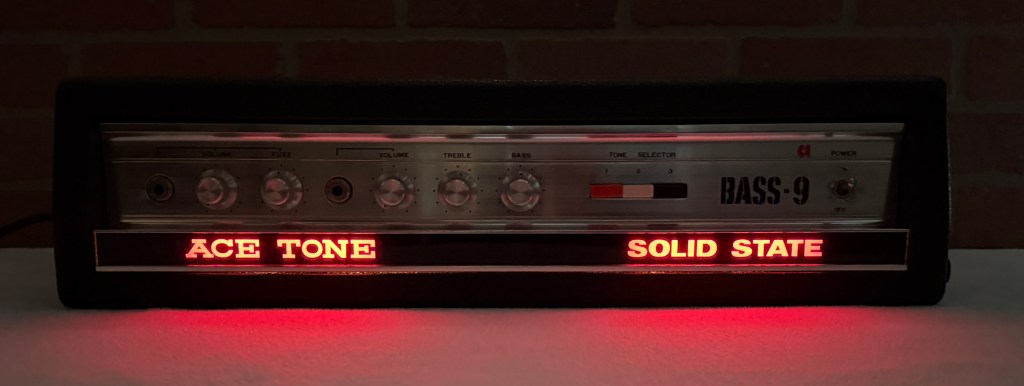 Ace Tone B-9A bass amp lit up